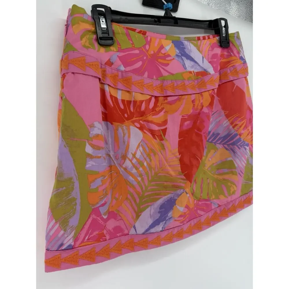 Vibrant Pink Tropical Mini Skirt - Picture 5 of 8